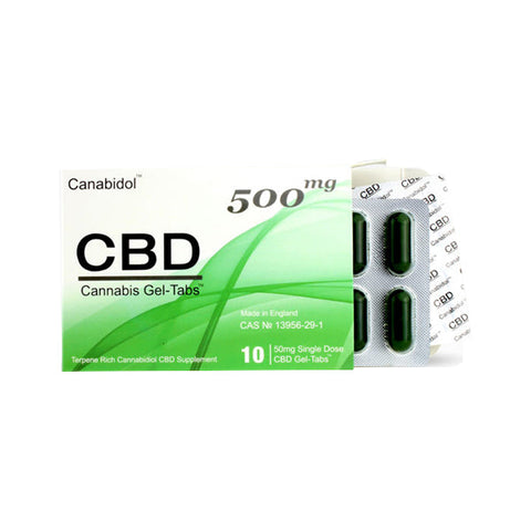 CBD by British Cannabis 500mg CBD Gel-Tabs 10 Capsules